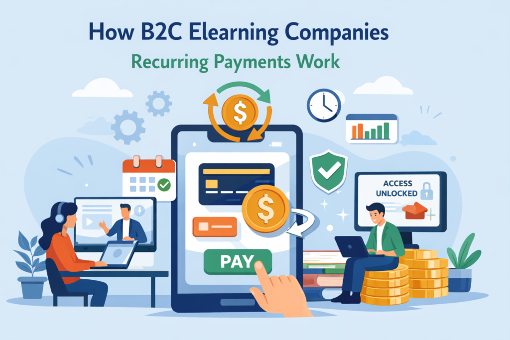 B2C Elearning Companies Recurring Payments
